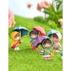 Miniatura bonequinho com guarda chuva enfeites decorações mini jardins 1pç escolher a cor comforme a letra