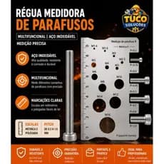Regua  medidora de parafusos e passo de rosca, medidas roscas e parafusos