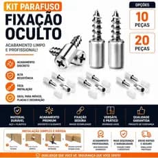 Kit suporte pino parafuso p/ prateleira em mdf vidros etc em inox