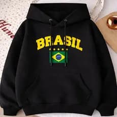 Moletom Time Brasil Copa Blusa De Frio Feminino Masculino Blusão Canguru Jaqueta Seleção Brasileira