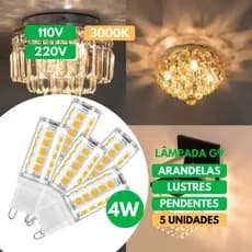 KIT 5 Lâmpada Led G9 4W Halopin 110V 220V Branco Quente 3000K 540 Lúmens Abertura 360°
