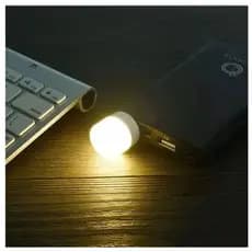 Kit 5 Mini Luminária Abajur Lâmpada USB Portátil Branco Frio Redondo Pequeno Rosa Branco 1W Quarto Decoração Luz