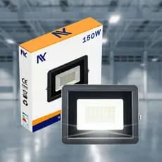 Refletor Holofote Led 150w Smd Branco Frio 6500K Bivolt Proteção IP65 Económico Jardim Casa Árvore Quintal Garagem