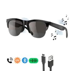 Óculos de Sol Bluetooth 5.0 Fone Ouvido para Corrida Esporte Lente Polarizada Proteção UV Preto