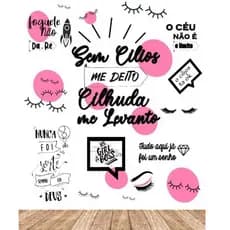 Papel de Parede 3d Salão de Beleza - Designer de Sobrancelhas - Extensão Cílios -  Podologia - Manicure - Esteticista