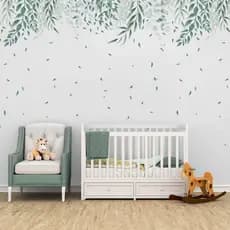 papel de parede jardim suspenso folhagens infantil