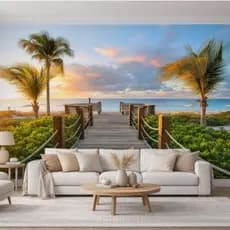 papel de parede para sala paisagem 3d auto colante lavável facil aplicação personalizado