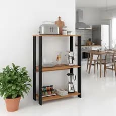 Estante Pequena Sapateira Livreiro Estilo Industrial Prateleira Aparador Buffet sala Cozinha Quarto Decoração Preto/Nat