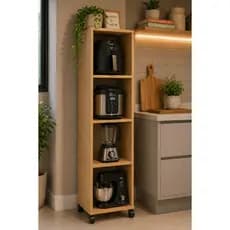 EXCLUSIVIDADE Estante Armário Multiuso Torre Quente Cozinha Panelas Air Fryer Organizador Prateleira Sala Banheiro Rodas