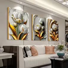 Quadro Decorativo Sala Quarto Flor Tulipa Hibisco Lotus Peônia