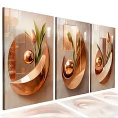 Quadros Decorativo Sala Quarto Formas Florais Abstrato Luxo