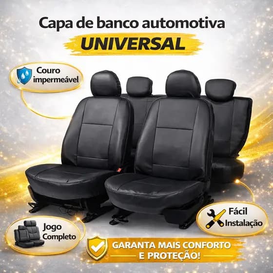 Capas Para Banco de Carro em Couro Automotivo Impermeável Universal Reforçada Fácil Instalação