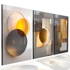 Quadros Decorativos Sala Quarto Vasos Flores Abstrato Moderno Luxo Decoração