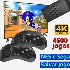 Console MD De 16 Bits Para SEGA Genesis BR Game Stick HDM Retro 4500 + Sistema Fantasma TV Jogos MEGA Drive 2
