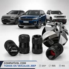Kit 4 Tampas Bico de Pneu Metalica Personalizada Jeep Compass Jeep Renegade Jeep Comander