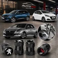 Kit 4 Tampas Bico Pneu Metalica Personalizada Universal Para Veiculos Peugeot