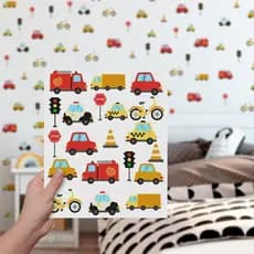Adesivo Decorativo De Parede Quarto Infantil Menino Bebe Carro Carrinho Caminhão