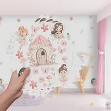 Adesivo De Parede Decorativo Infantil Fadas Jardim Encantado Quarto Menina