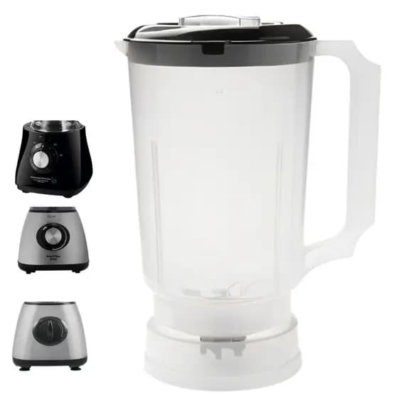 Copo Translúcido Compatível All In One PR2 Inox 430 Fliter Com Tampa Preta 1,75 Litros