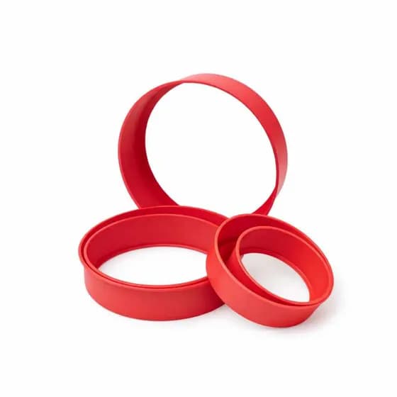 KIT de 5 Peneiras Vermelhas Plásticas em Diferentes Tamanhos para Coar Suco e Alimentos