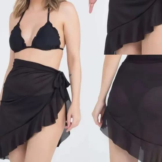 Saída De Praia Roupa De Praia / '' Pareô ''/ Canga Saia Com Amarração Atacado