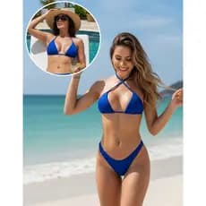 Biquíni Fio Dental Azul com Modelagem Levanta Bumbum