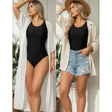 Body Maio Feminino com Forro Frontal para Evitar Transparência
