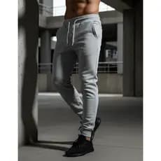 Calça Jogger Preta Cinza Masculina Moletom 100% Poliester Confortavel