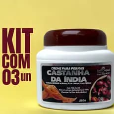 KIT 3 Cremes de Pernas e Corpo de Castanha da Índia 250g BellCorpus Resultado no Primeiro Uso