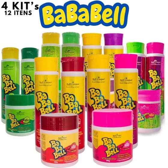 Kit 12 Itens Capilar Bababell Shampoo e Condicionador com Máscara de Hidratação BellCorpus