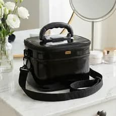 Frasqueira Maleta Verniz  Com Alça Transversal Conjunto Necessaire
