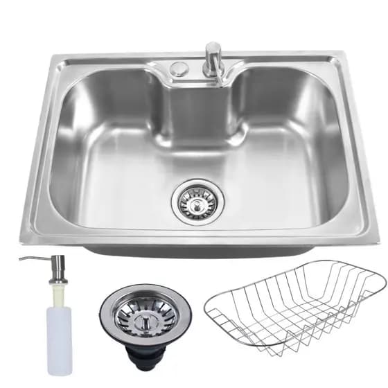 Cuba Para Pia Gourmet Cozinha Em Aço Inox Com Acessórios Completo 60x42cm
