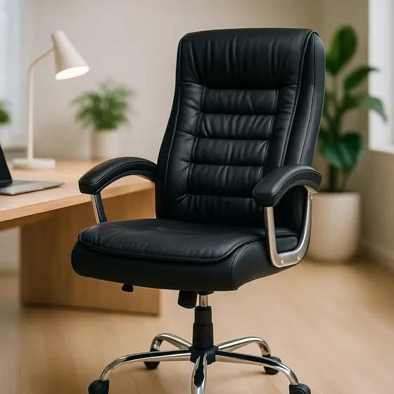 Cadeira Escritório Presidente Ergonômica Premium Executiva Com 42 Molas Ensacadas no Assento Preta