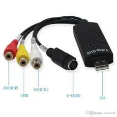 Placa de Captura de Vídeo USB EasyCap para Notebook PC Xbox PS3 VHS DVD RCA S-Vídeo