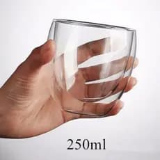 Copo Duplo 250ml  Chá Whisky Café Vidro Duas Camadas Isolamento Térmico