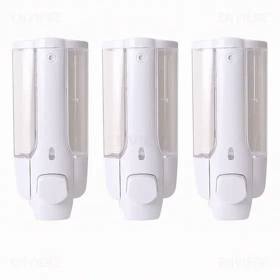 Kit com 3 Dispensers para Sabonete Líquido/Shampoo/Detergente/ Álcool Gel 350ml