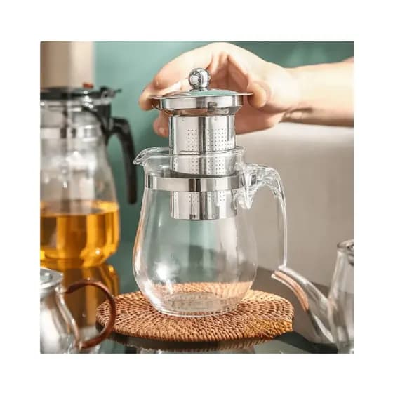 Bule Chaleira de Vidro com Infusor/Coador Inox para chás (Não vai direto ao fogo)