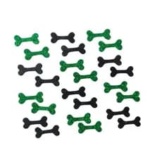 Adesivo Pet Lacinho Pity Biju Osso Grande - Verde Escuro e Preto  - 24 Unid