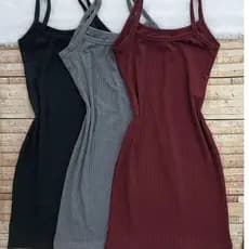 kit 2 Vestidinho canelado midi Vestidos Promoção