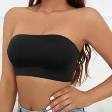 Top Cropped Faixa Alta Qualidade Casual Tomara que caia