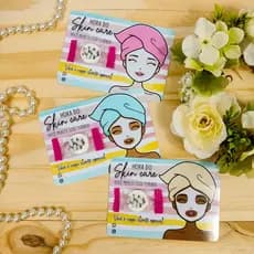 Card Skin Care - Hora do Skin Care e máscara facial comprimida - Mimo dia da mulher, Mimo para clientes mimo dia da mãe