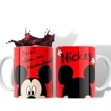 CANECA PERSONALIZADA DE PORCELANA ALTA QUALIDADE DO MICKEY, DONALD, IÓ, LEITÃO, MARGARIDA, MINNIE, PATETA, PLUTO, POOH, STICH, TIGRÃO