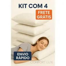 Kit 4 Travesseiros LuxConfort com Tecido Matelado 50x70cm e 16 cm de Altura – Antialérgico, Firme e Confortável