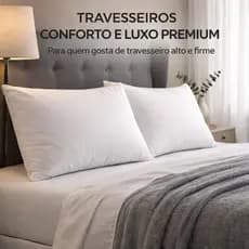 Travesseiro Premium Conforto e Luxo suporte firme - travesseiro Alto e grande 100% algodão