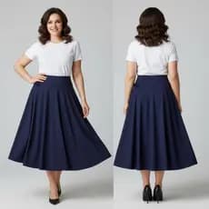 Saia Midi Godê Preta Lisa Veste Super Bem Moda Evangelica Cristã