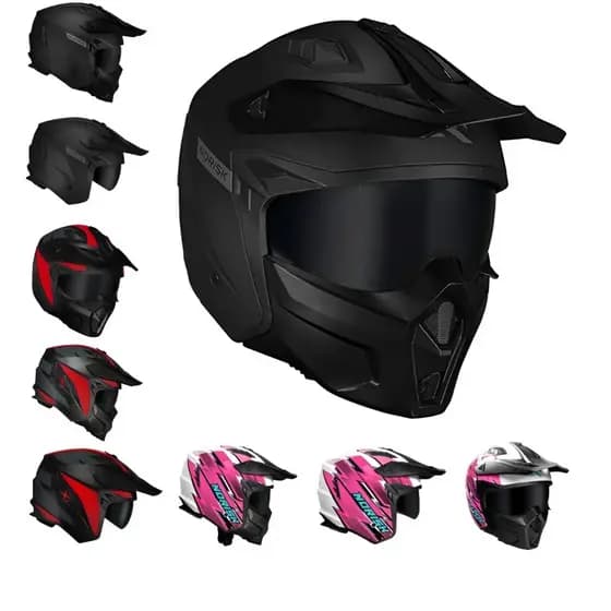 Capacete Norisk Darth II Aberto Fechado 2 Viseiras Cristal e Fume Masculino Feminino 4 Em 1