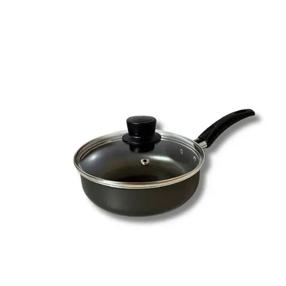 Frigideira Funda 16cm Antiaderente Com Tampa De Vidro Gal