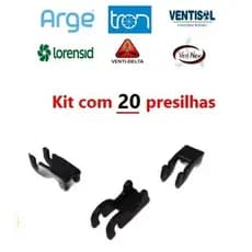 KIT COM 20 Presilhas da grade do Ventilador ARGE/VENTIDELTA/VENTISOL/TRON - PRETO