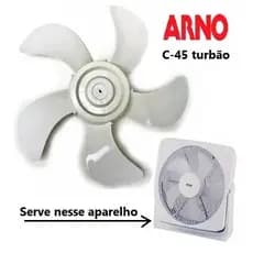 Helice Do Circulador C-45 Arno Turbao 5 Pás Branca