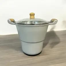 Cuscuzeira 20cm alumínio fundido com tampa de vidro